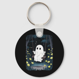 Llavero Vintage Fantasma En La Noche Forestal Halloween F