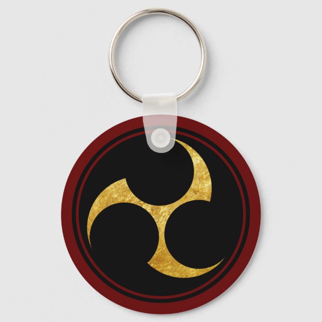 Llavero Vintage Faux Gold Kobayakawa Japón Mon Graphic (Anverso)