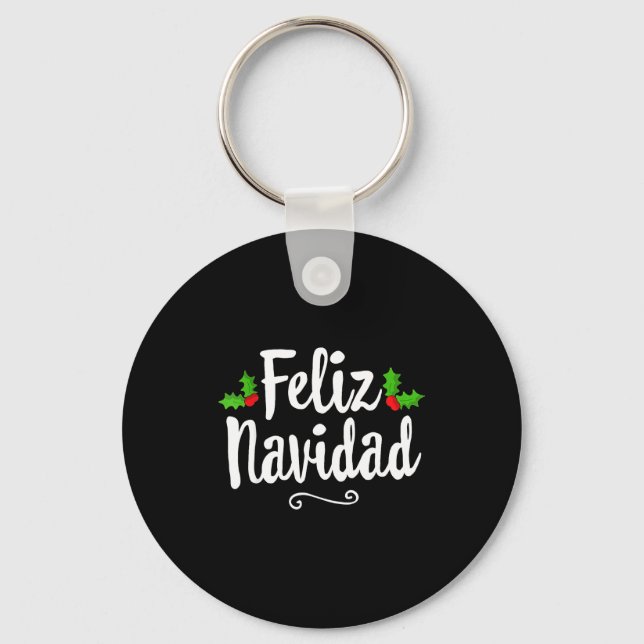Llavero Vintage Feliz Navidad Retro Mexican Christmas Span (Anverso)