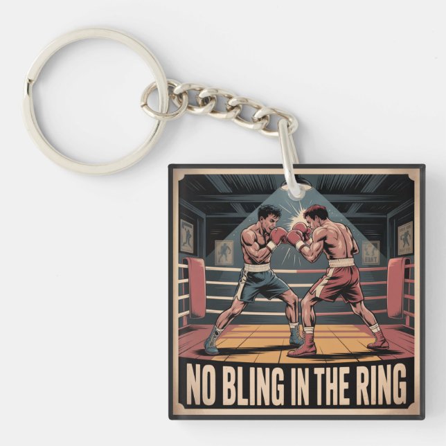Llavero Vintage Fight Club - No Bling In Ring (Frente)
