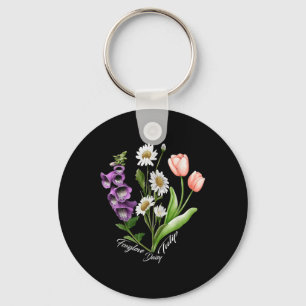 Llavero Vintage Floral Planta Foxglove Daisy Tulip Flower