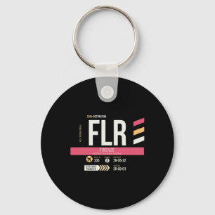 Llavero Vintage Florencia Italia Flr Código De Aeropuerto