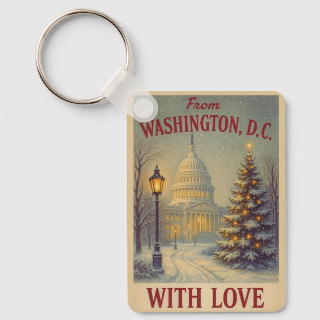Llavero Vintage From Washington, DC With Love Christmas  (Anverso)