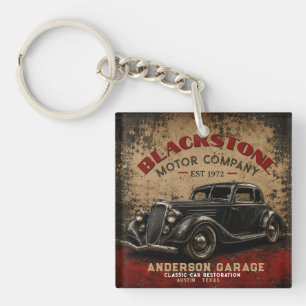 Llavero Vintage Garage Repair Service Classic Automobile 