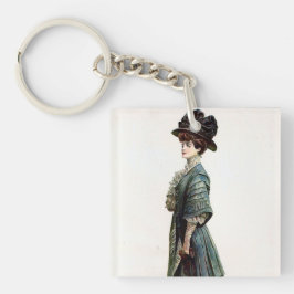 Llavero Vintage Glamorous Lady Fashion Ilustracion