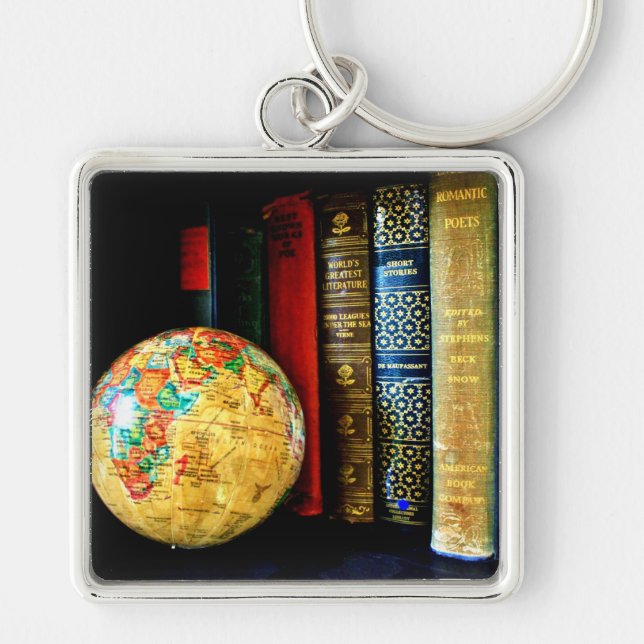 Llavero Vintage Globe and Books (Frente)