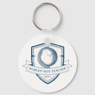 Llavero Vintage Globe Worlds Mejor Keychain de Profesores