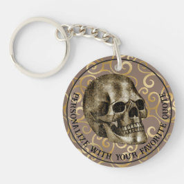 Llavero Vintage Golden Damask Guay Skull Gótico Halloween