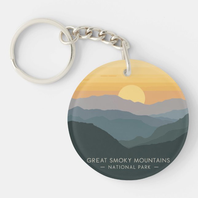 Llavero Vintage Great Smoky Mountains Sunset (Frente)