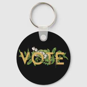 Llavero Vintage Greenery Floral Elegante Femenino Vota