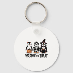 Llavero Vintage Halloween Pingüino Trick O Waddle Spooki