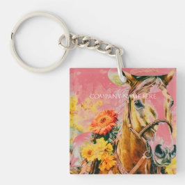 Llavero vintage horse wearing cowboy hat