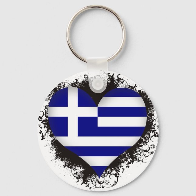 Llavero Vintage I Love Greece (Anverso)