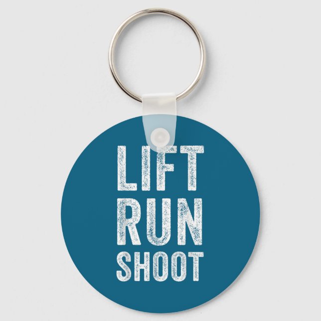 Llavero Vintage Lift Run Shoot - Fitness Motivational Gift (Anverso)