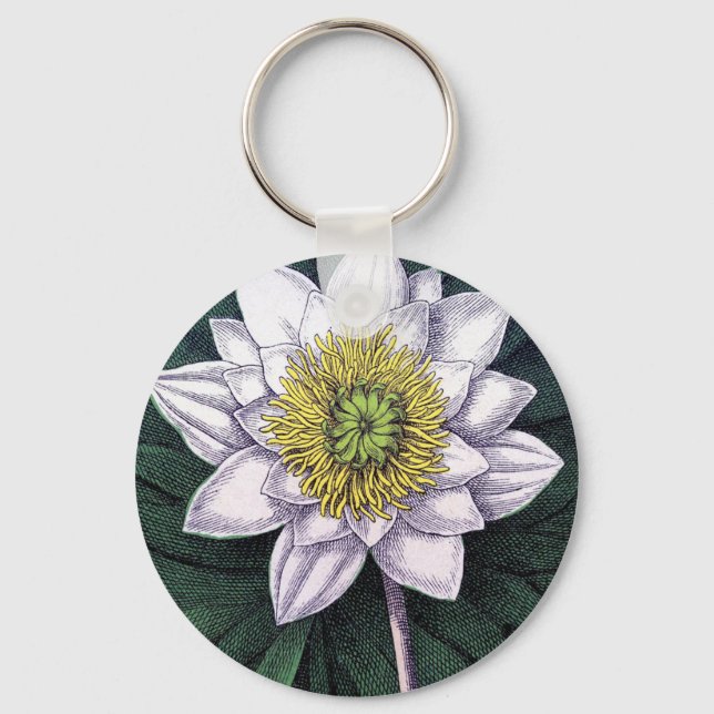 Llavero Vintage Lotus Flower Botanical (Anverso)