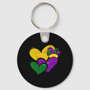 Llavero Vintage Mardi Gras Chicas de corazones cortos Muje