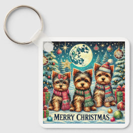 Llavero Vintage Merry Christmas Terrier Yorskhire Yorkie