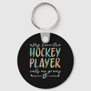 Llavero Vintage Mi Jugador de Hockey Favorito Me Llama Abu