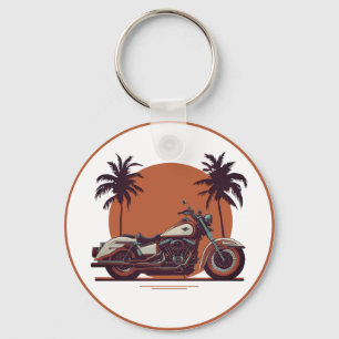Llavero Vintage Motorcycle Classic Sunset Beach Biker Guay