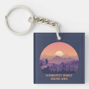 Llavero Vintage Mountain Hiker's Sunset purple oran