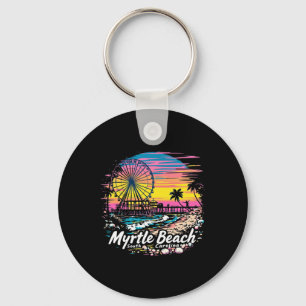 Llavero Vintage Myrtle Beach South Carolina Sunset Skyline