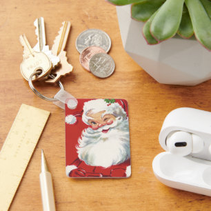Llavero Vintage Navidad Santa Claus, jolly y Winking