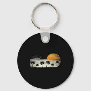 Llavero Vintage Newport Beach Ca Ocean Sunset Y Palm Tre