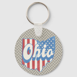 Llavero Vintage Ohio Geométrico Masculino Angustiado