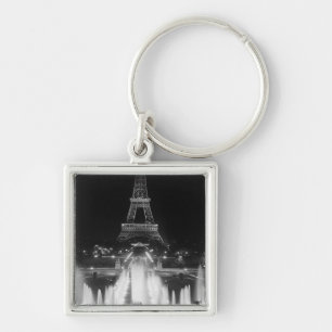 Llavero Vintage Paris Fontains Torre Eiffel noche