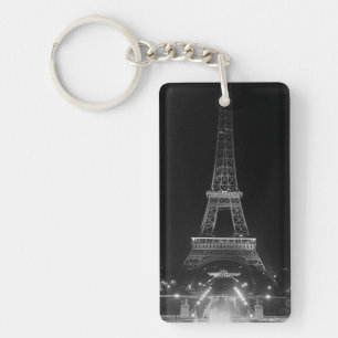 Llavero Vintage Paris Fontains Torre Eiffel noche