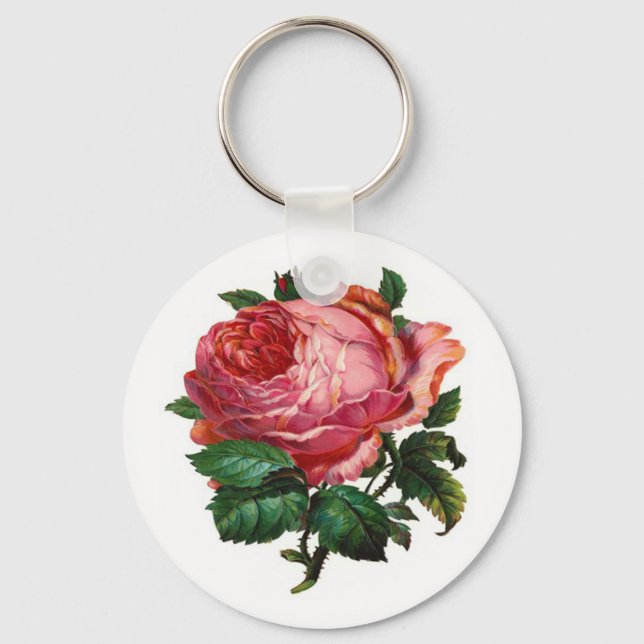 LLAVERO VINTAGE PINK ROSE (Anverso)
