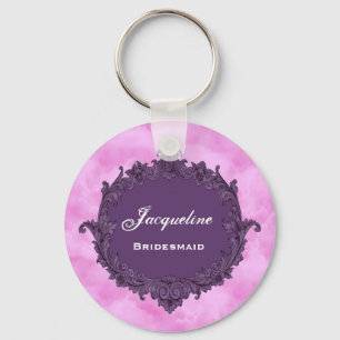 Llavero Vintage púrpura %20 del favor de la boda de la