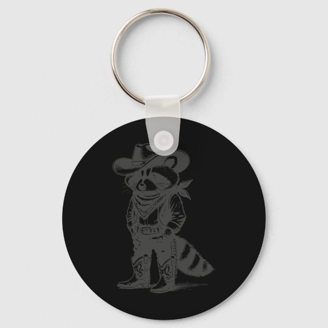 Llavero Vintage Raccoon Cowboy Trash Panda Western (Anverso)