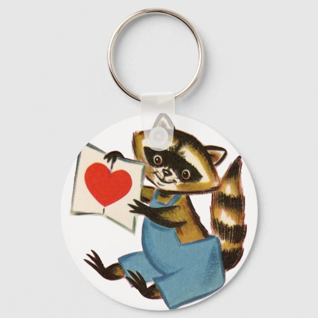 Llavero Vintage Raccoon Love (Anverso)