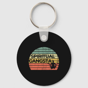 Llavero Vintage Retro Atardecer Divertido Yoga Espiritual