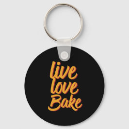 Llavero Vintage Retro Baking Bakery Chef Live Love Bake