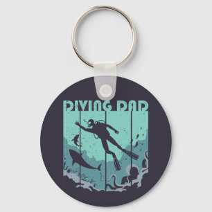 Llavero Vintage Retro Diving Dad Scuba Diver Father