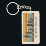 Llavero Vintage Retro Family Trek Silhouette Custom Acryli<br><div class="desc">Keep your favorite people close to your heart (and your keys!) with this unique retro-inspired keychain. Featuring a timeless silhouette of a family journeying together, this design blends a clean minimalist aesthetic with a warm, distressed 1970s color palette. ​Whether you’re heading to an annual family reunion, a cross-country vacation, or...</div>