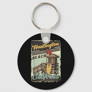 Llavero Vintage Retro Huntington Beach California Sunset S