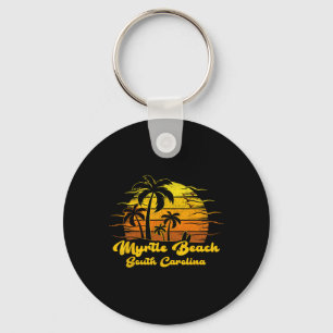 Llavero Vintage Retro Palm Tree Sunset South Carolina Myrt