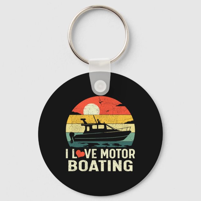 Llavero Vintage Retro Sunset Pontoon Boa (Anverso)