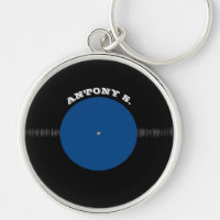 Vintage Retro Vinyl Record (Blue) Personalized