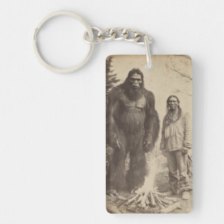 Llavero Vintage Sasquatch & Native American Photo Acrylic 