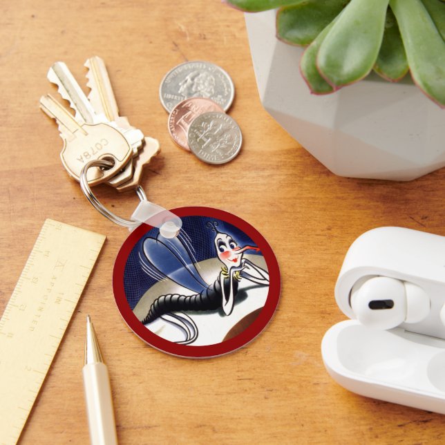 Llavero Vintage Señora Malaria Mosquito (Escritorio )