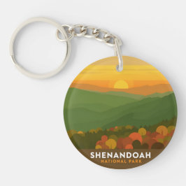 Llavero Vintage Shenandoah Parque Nacional Caída del Sol