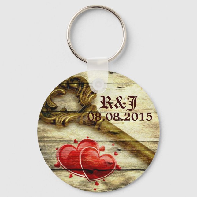 Llavero vintage skeleton key victorian steampunk wedding (Anverso)