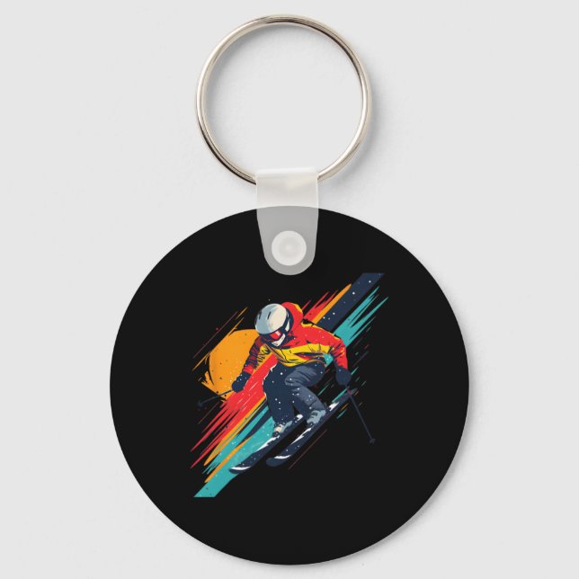 Llavero Vintage Ski Racer Design - Retro  (Anverso)