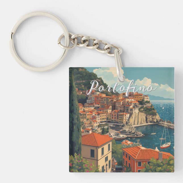 Llavero Vintage Style Portofino Genova Italy (Frente)