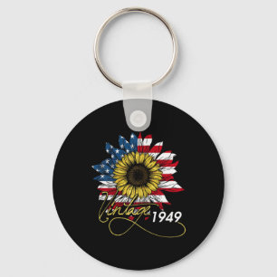 Llavero Vintage Sunflower 1949 4 de julio Día de la Indepe