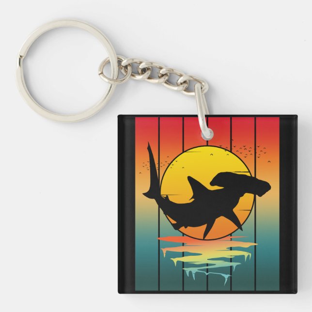 Llavero Vintage Sunset Hammerhead Shark (Frente)